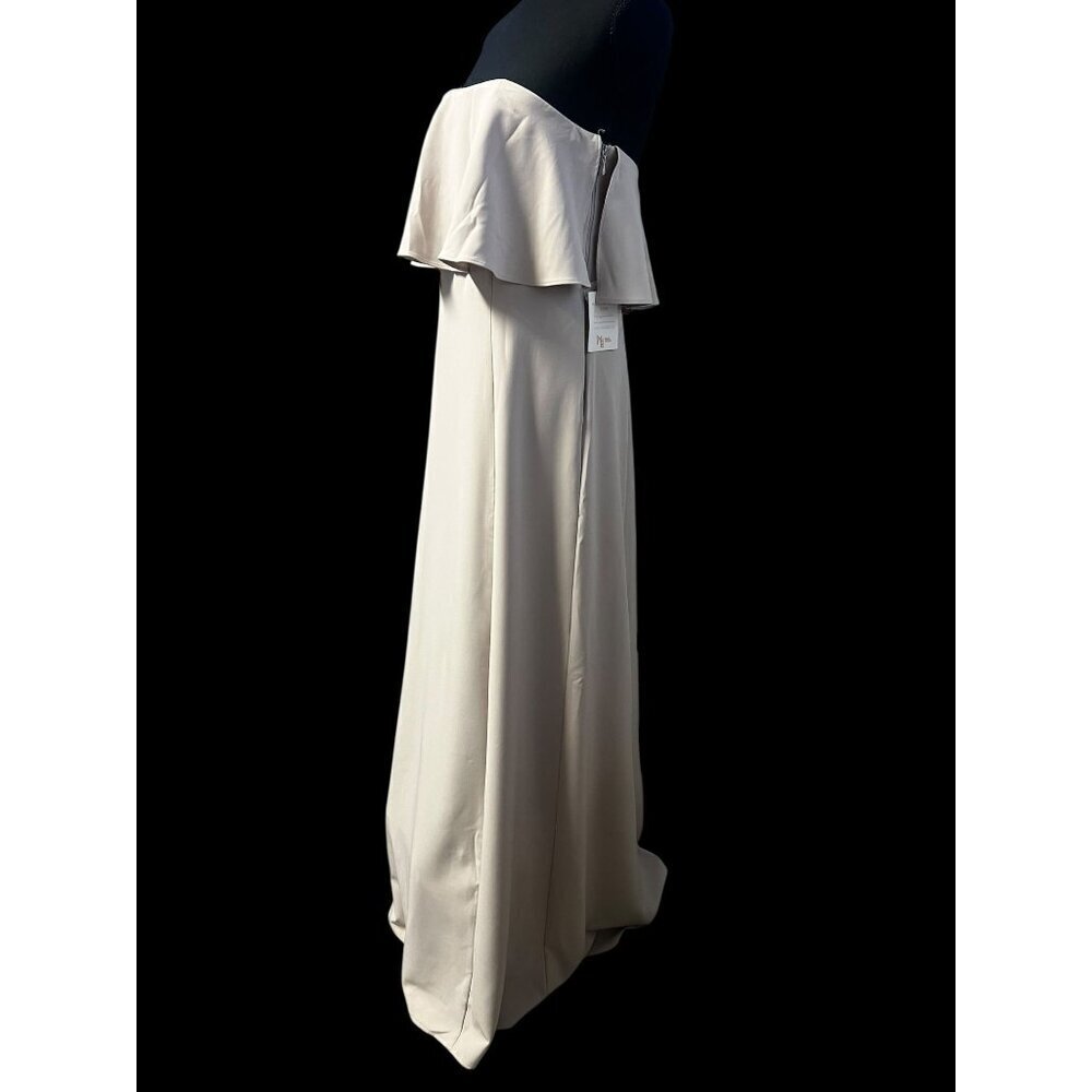SHOW ME YOUR MUMU STRAPLESS MAXI DRESS STONE BRIDEMAID SUMMER WEDDING LG - Picture 2 of 8